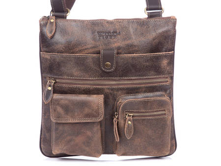 Wild Tiger vintage style brown leather postbag