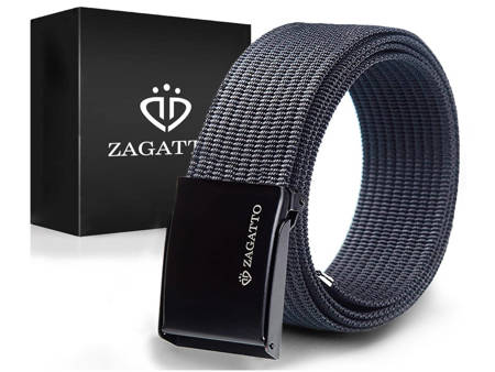 ZAGATTO Grey webbing belt with black clip buckle