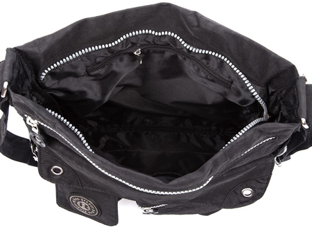 Bag Street Schwarze Umhängetasche aus dehnbarem Stoff