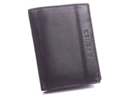 Skórzany pionowy portfel męski RFID czarny J Jones
